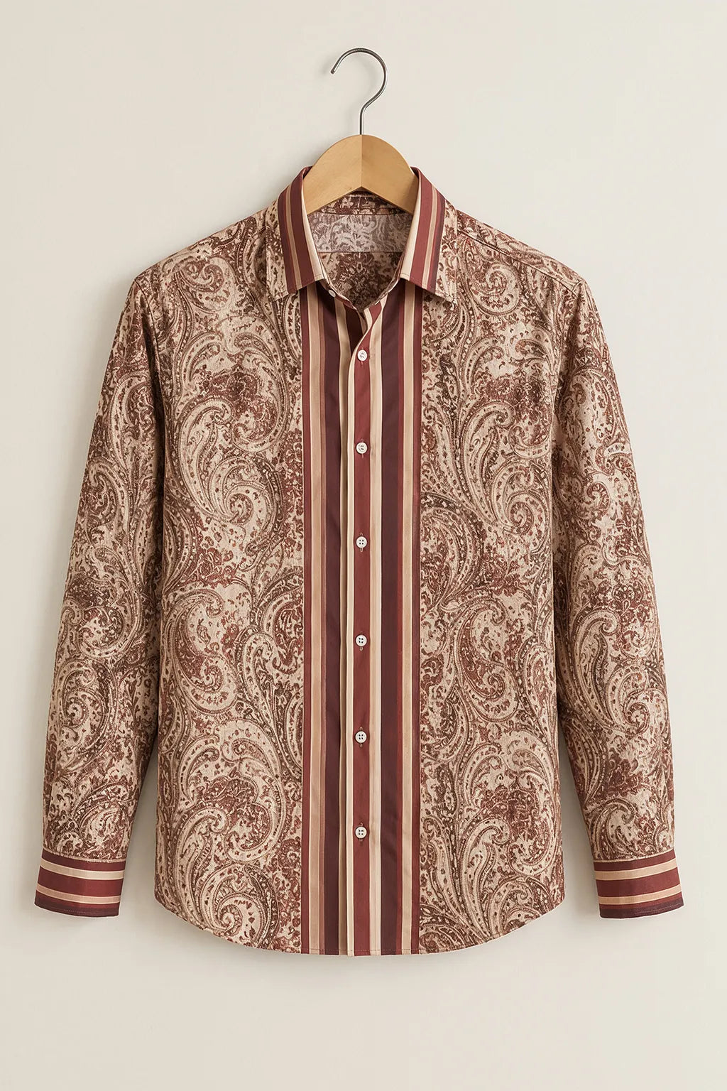 Men's Luxury Paisley Stripe Shirt