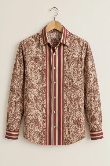 Men's Luxury Paisley Stripe Shirt