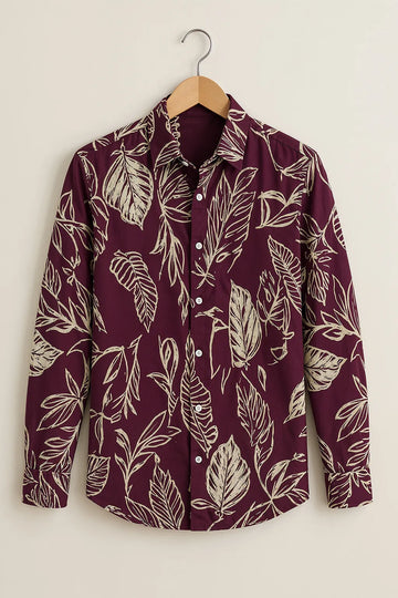 Men's Nature Sketch Print Shirt