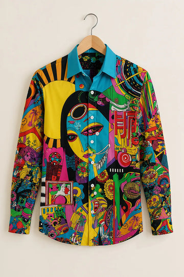 Men's Pop Art Abstract Print Shirt