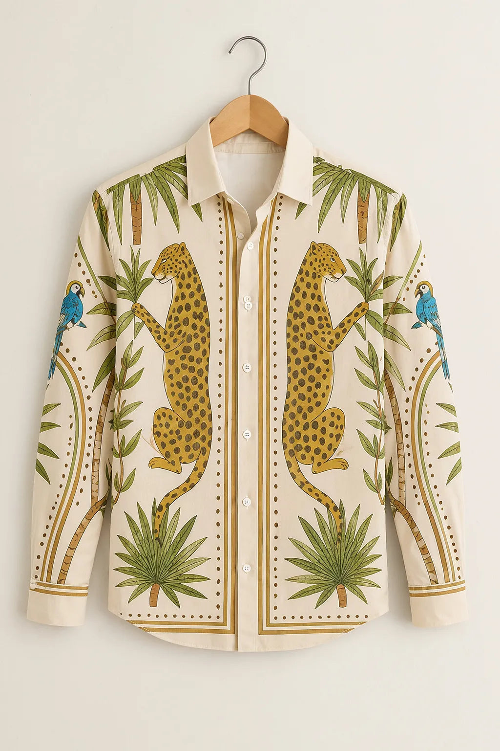 Men's Tropical Leopard Print Shirt
