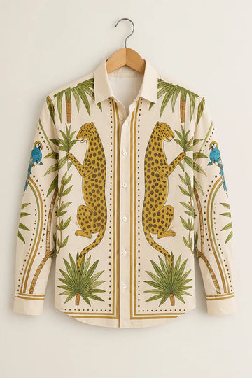Men's Tropical Leopard Print Shirt