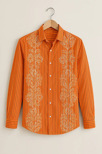 Men's Baroque Stripe Print Shirt