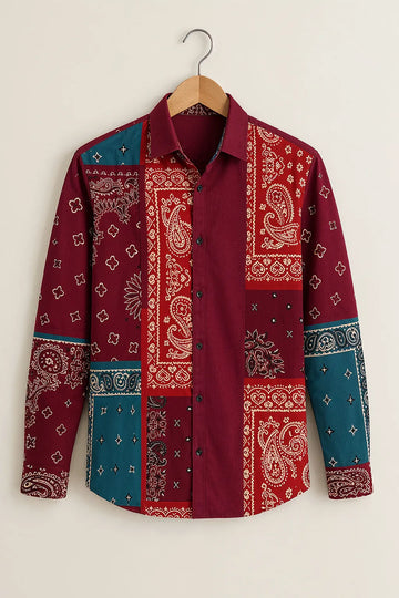 Men's Classic Bandana Patch Shirt