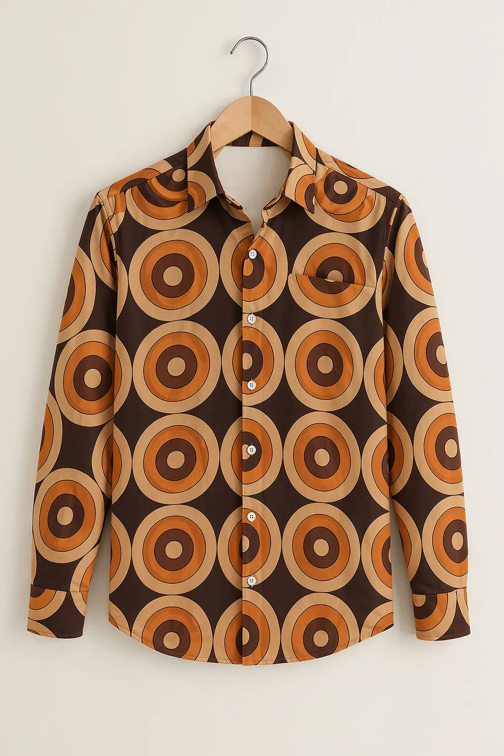 Men's Retro Circle Print Shirt