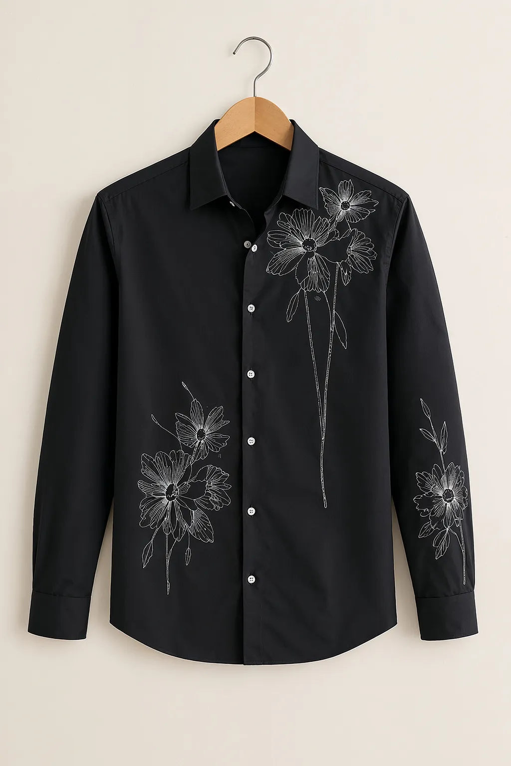 Men's Floral Outline Print Shirt