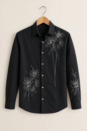 Men's Floral Outline Print Shirt