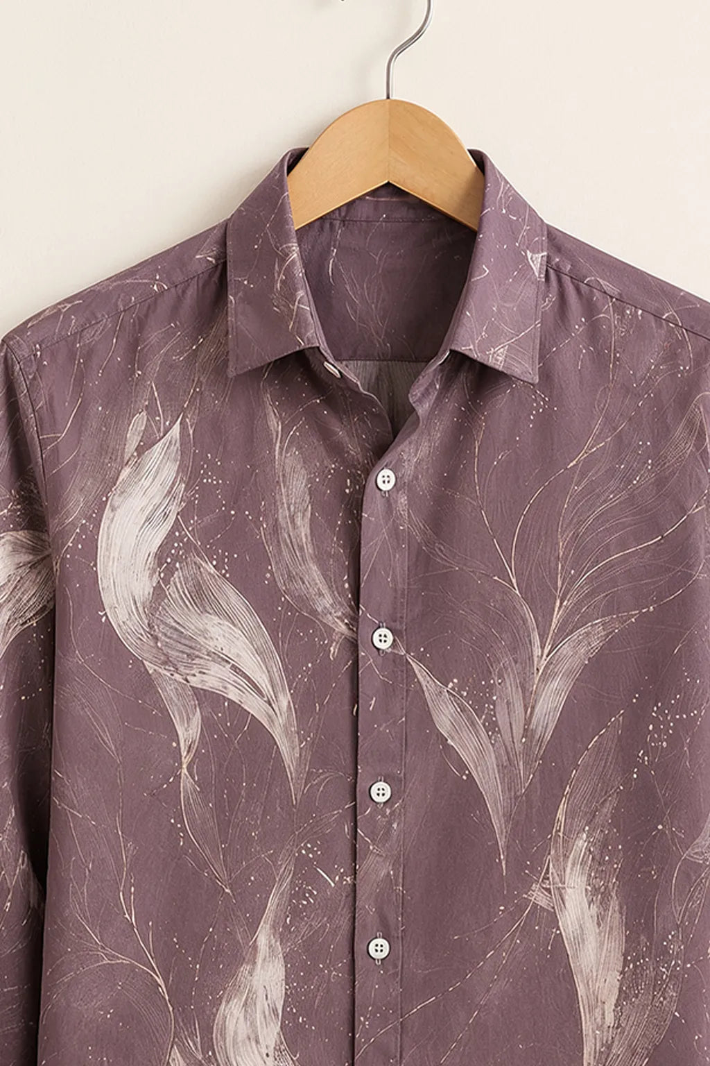 Men's Minimalist Leaf Print Shirt