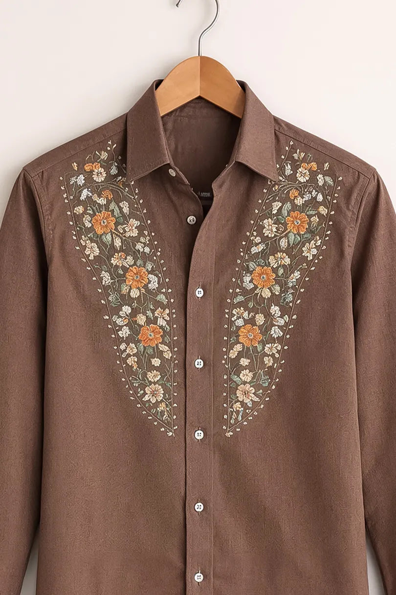 Men’s Heritage Floral Embroidered Print Shirt