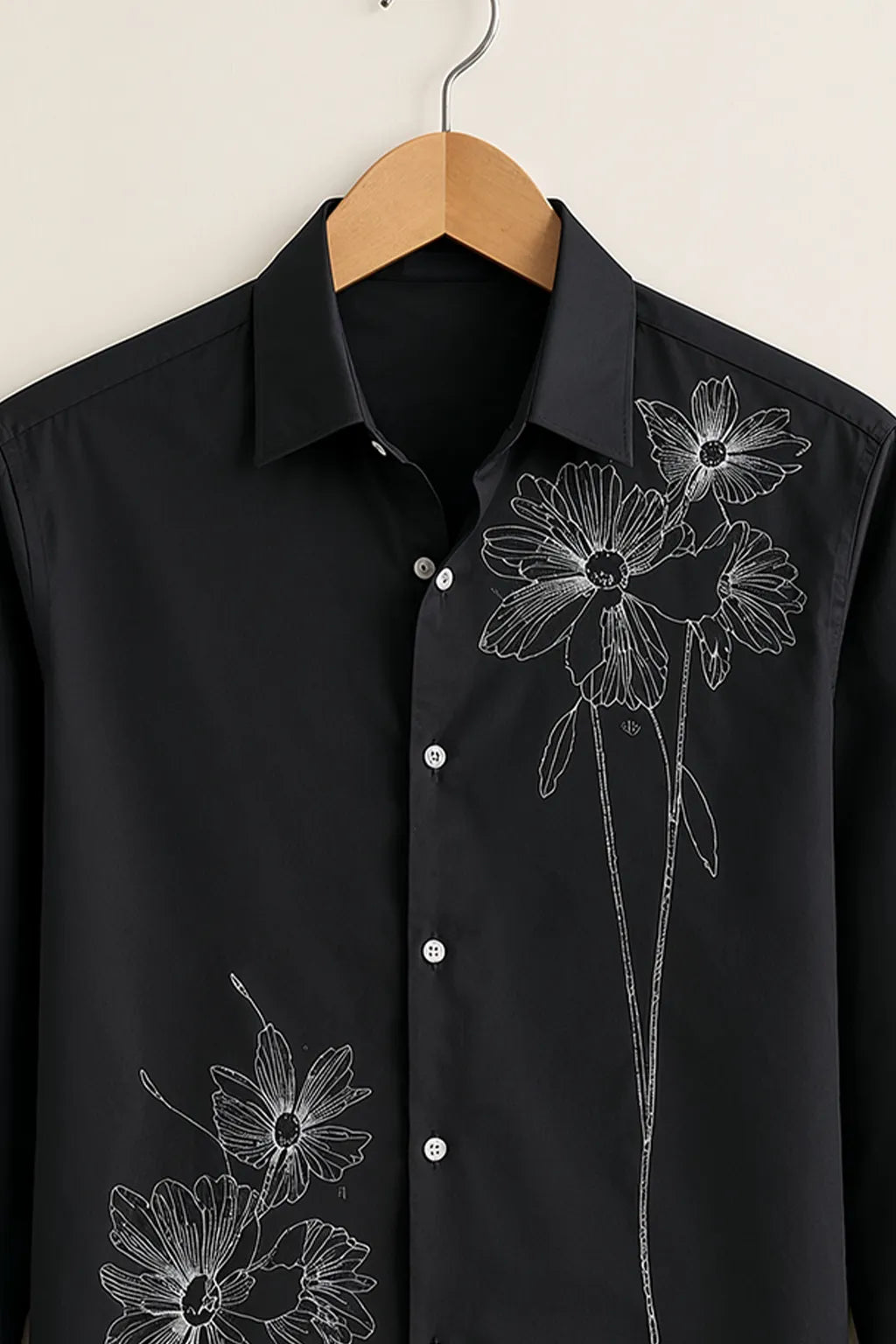 Men's Floral Outline Print Shirt