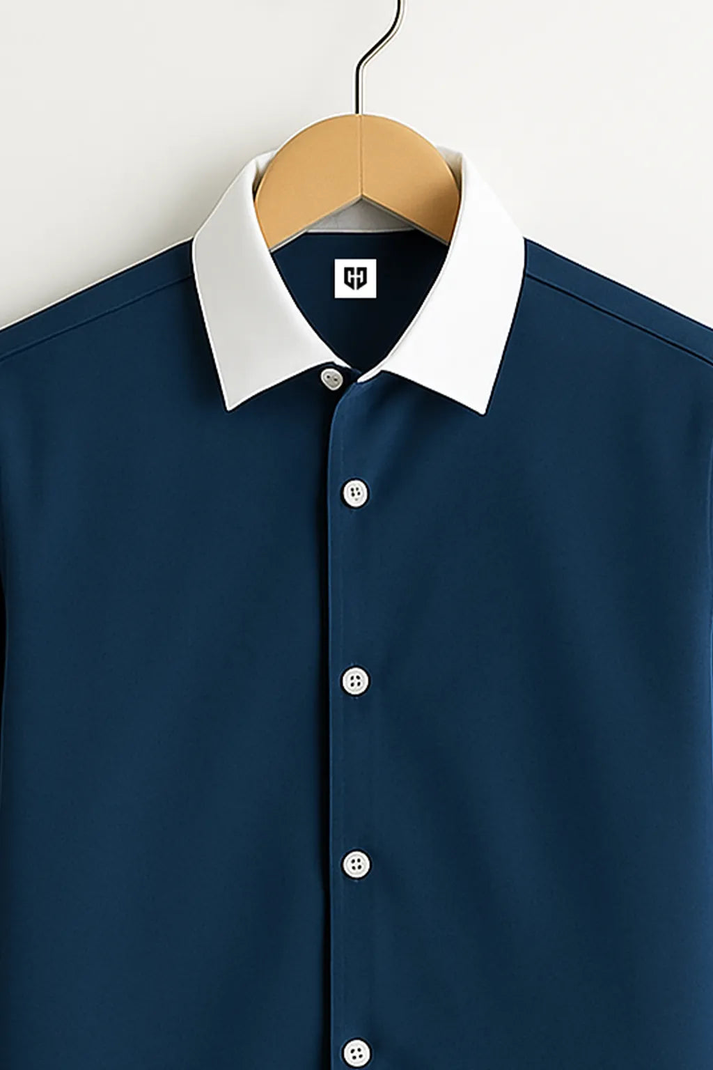 Duckberry's Signature Blue With White Collar Camp Collar Design with Crisp Stitching and Polished Look Shirt