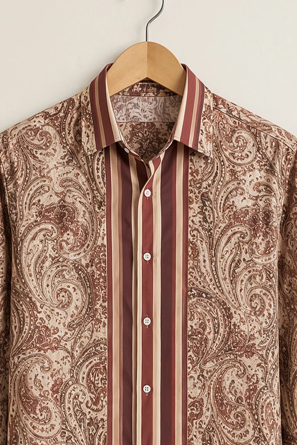 Men's Luxury Paisley Stripe Shirt