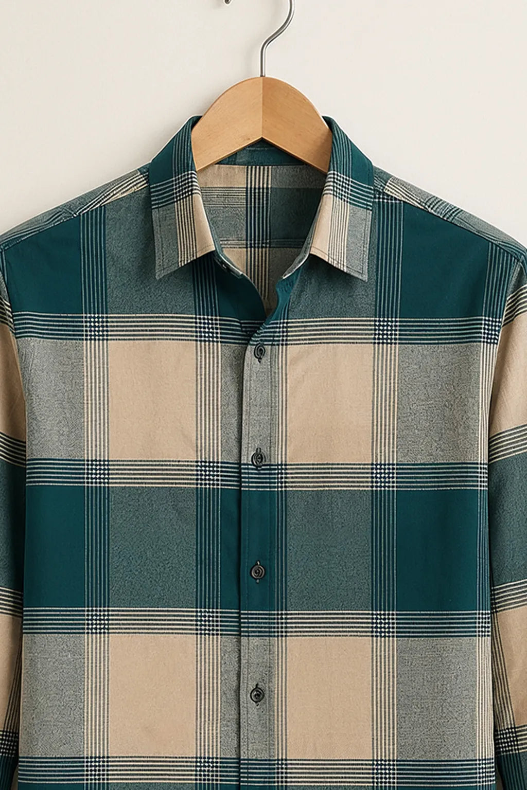 Men's Teal Plaid Check Shirt