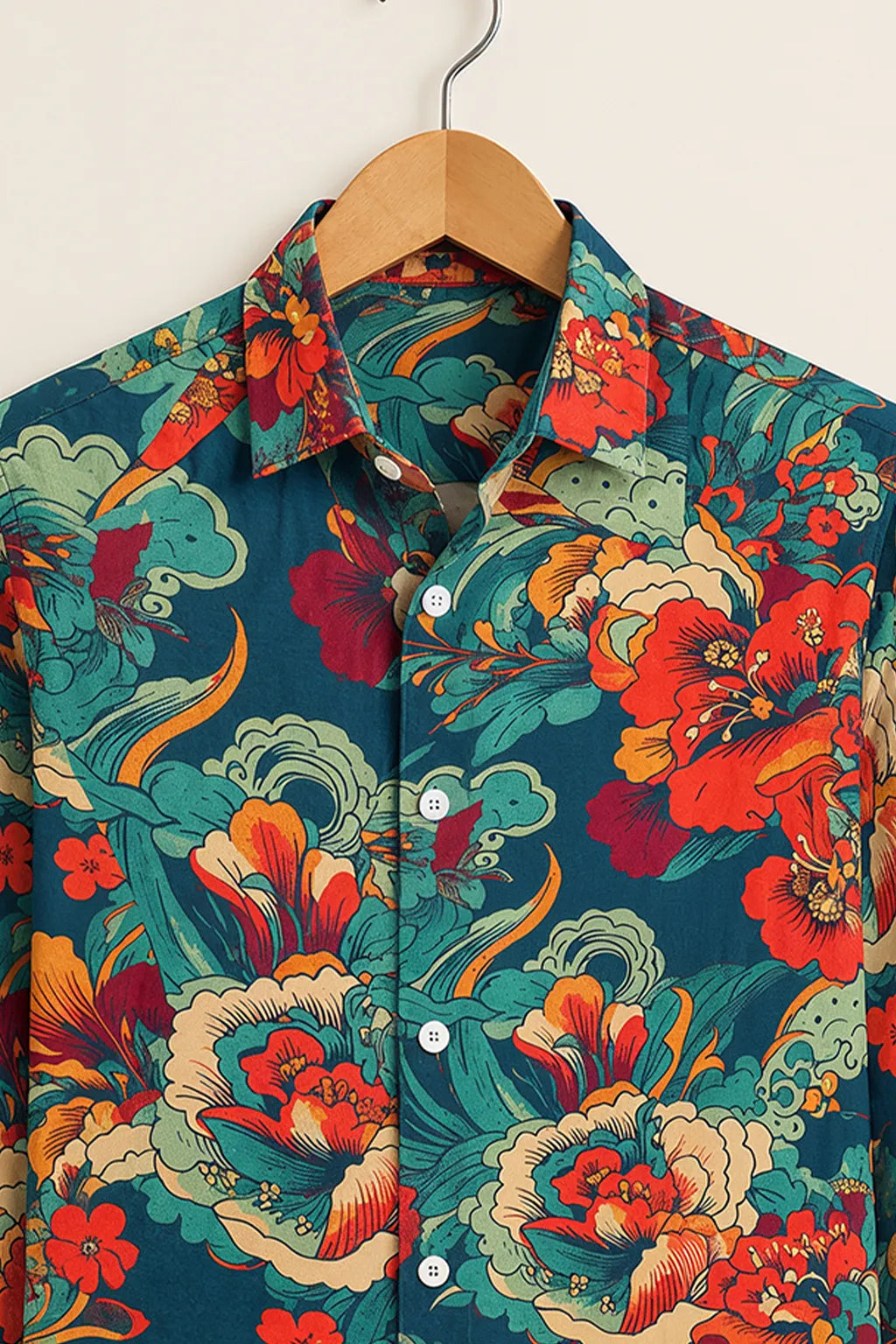 Men's Tropical Floral Print Shirt