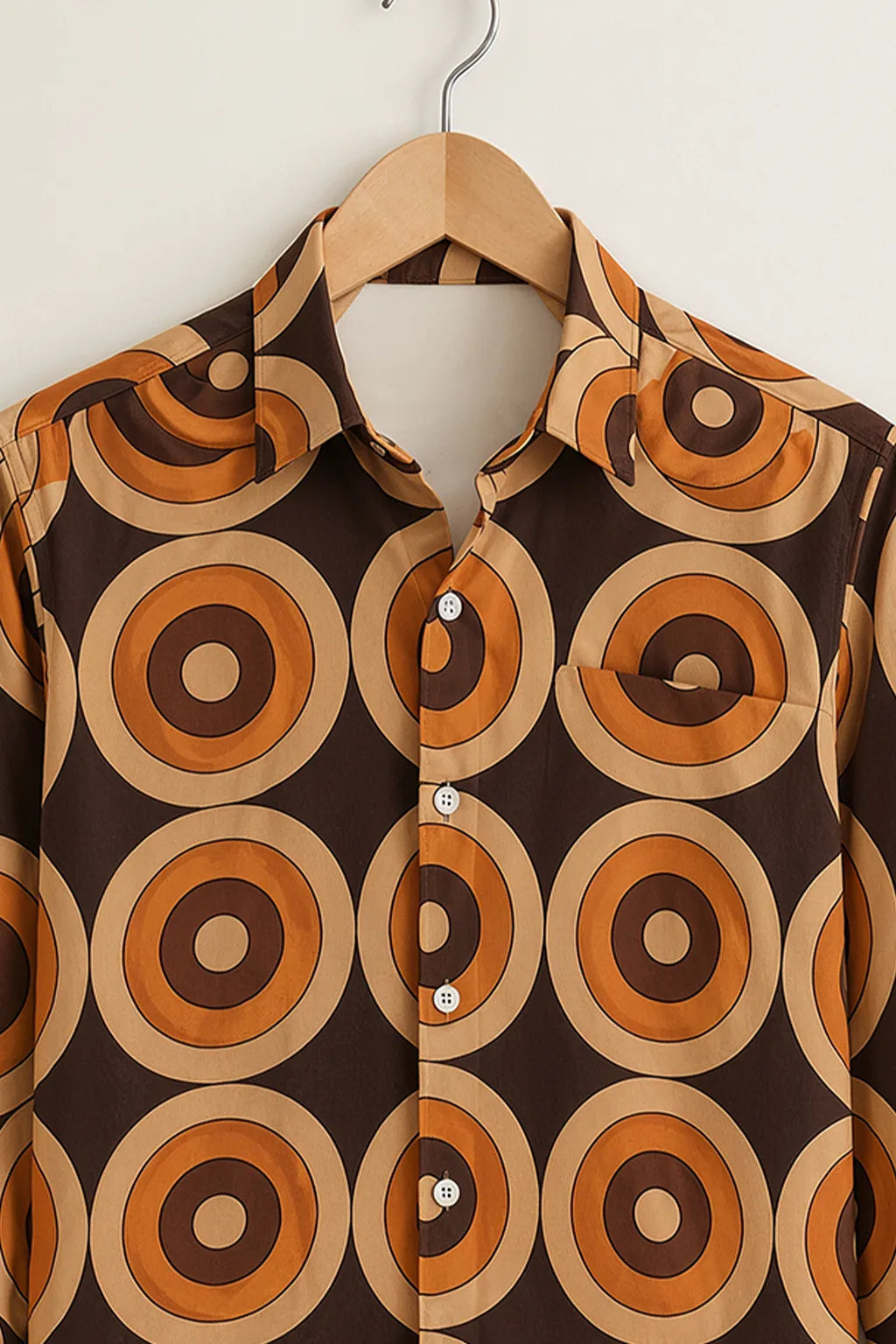 Men's Retro Circle Print Shirt