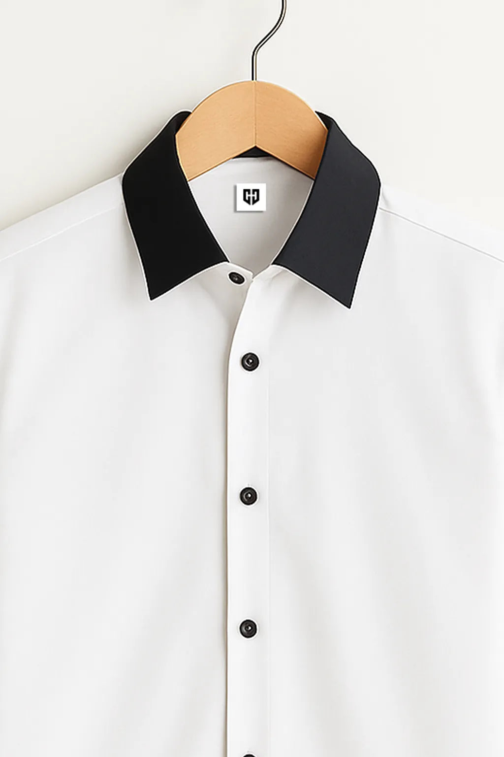 Duckberry's Signature White With Black Collar Camp Collar Design with Crisp Stitching and Polished Look Shirt