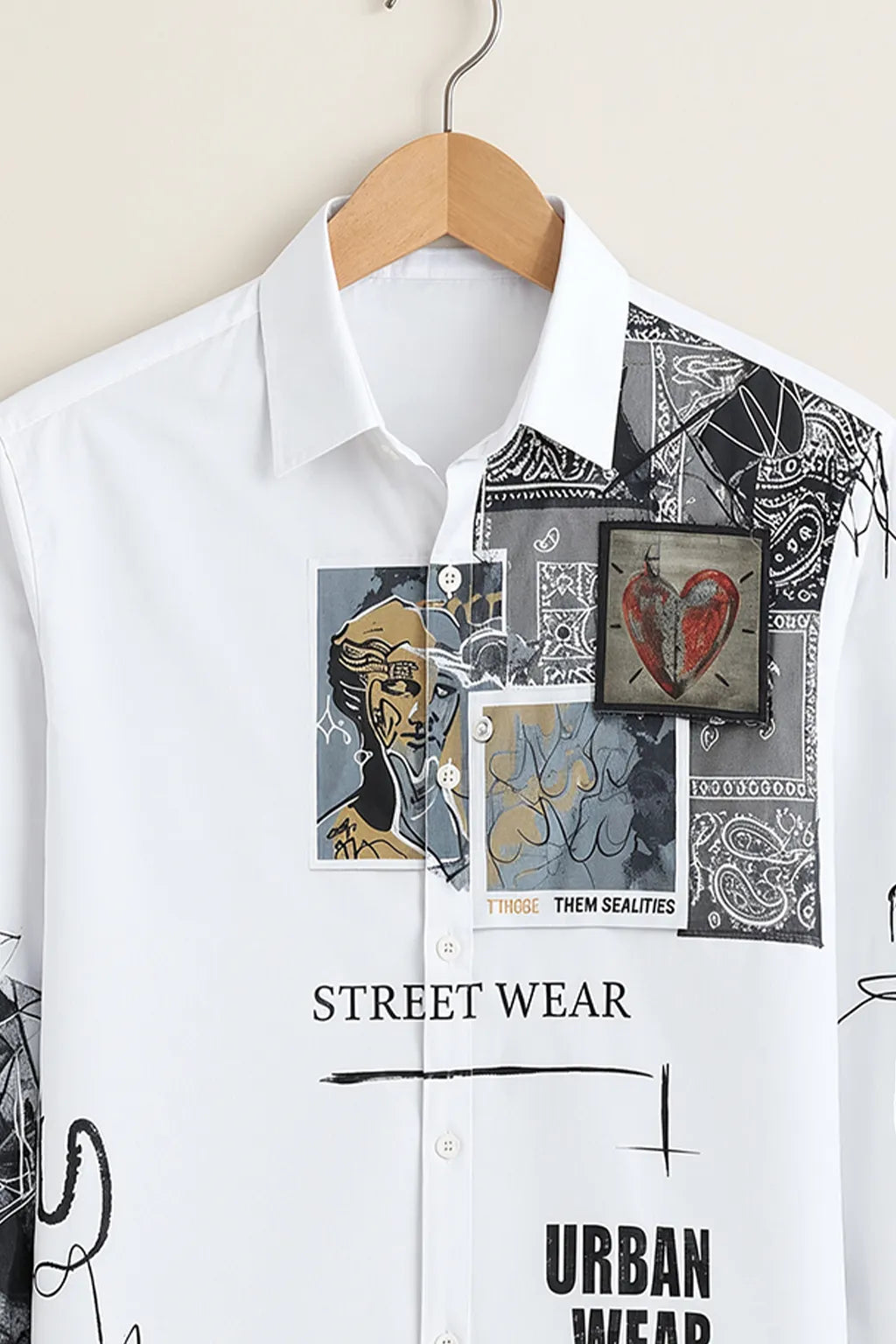 Men's Urban Sketch Graphic Print Shirt