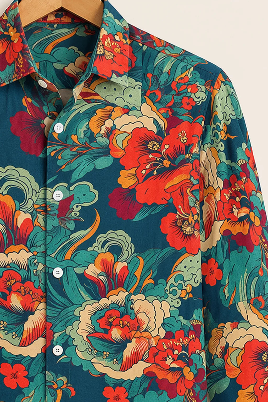 Men's Tropical Floral Print Shirt