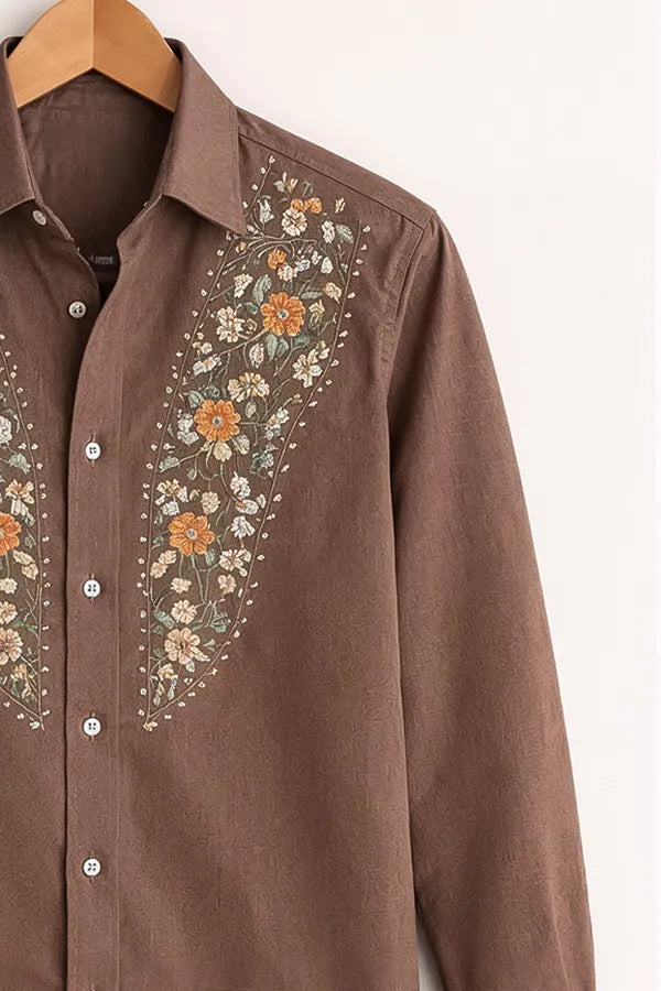 Men’s Heritage Floral Embroidered Print Shirt