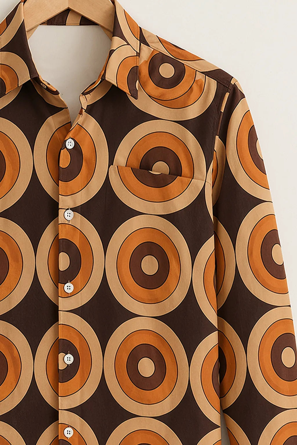 Men's Retro Circle Print Shirt