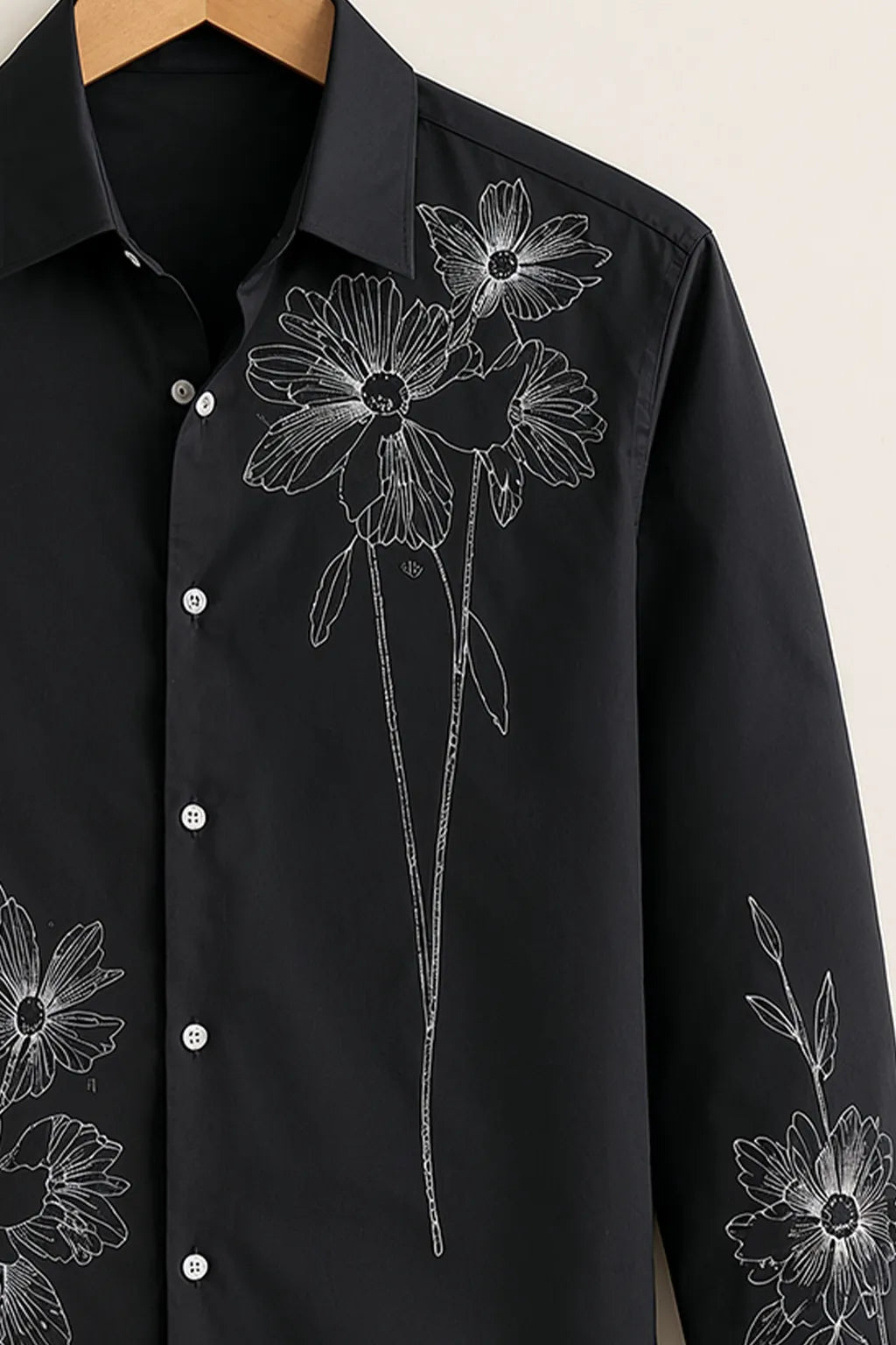 Men's Floral Outline Print Shirt