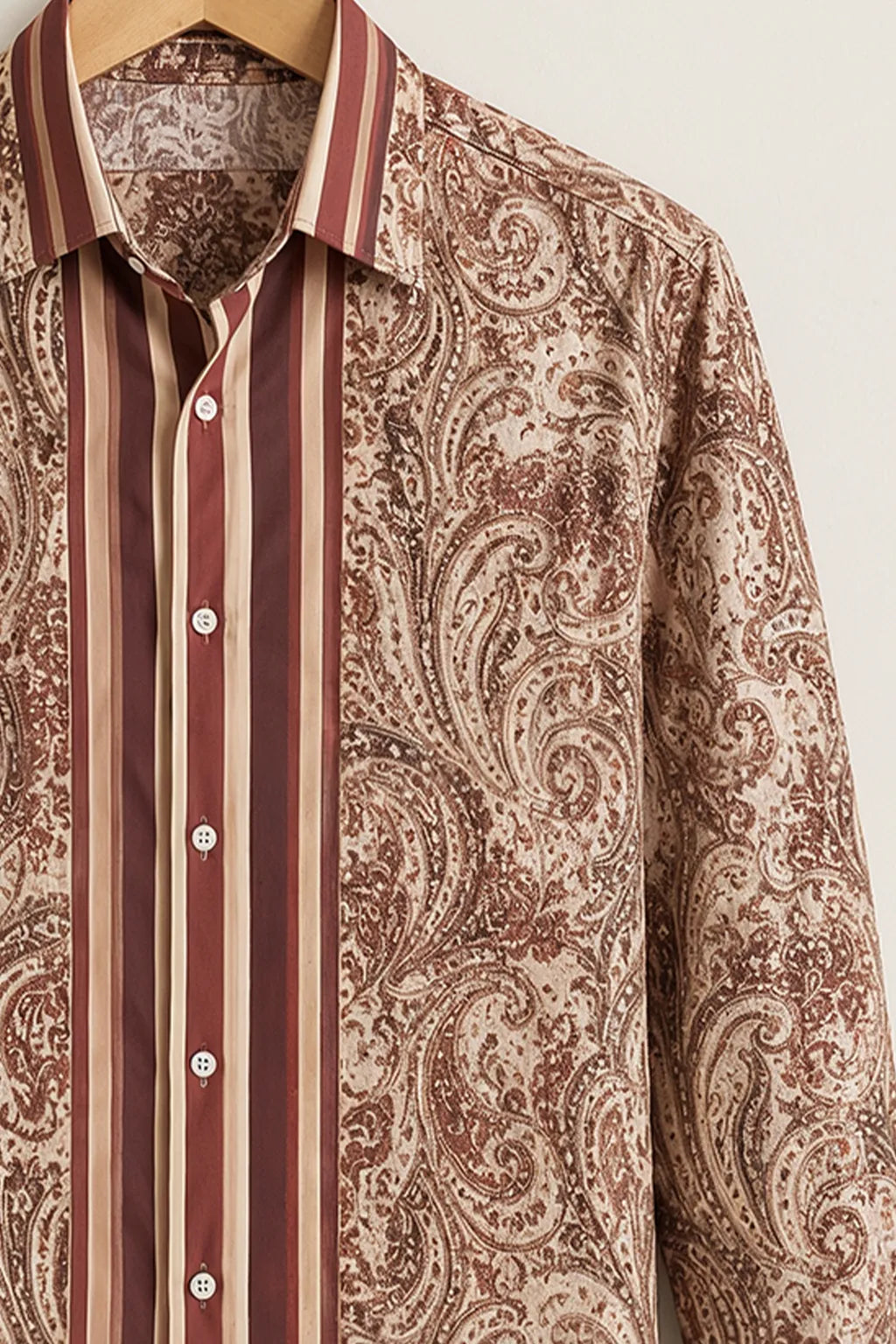 Men's Luxury Paisley Stripe Shirt