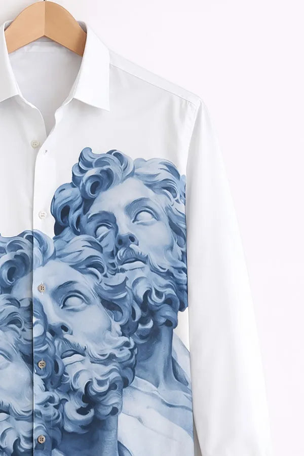 Men’s White Classical Statue Art Shirt