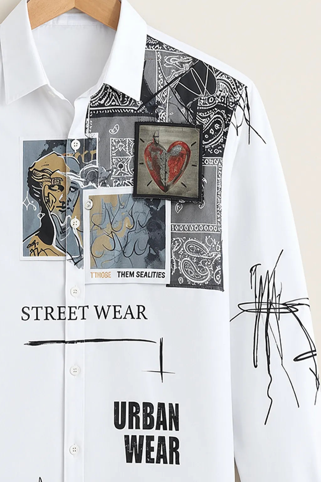 Men's Urban Sketch Graphic Print Shirt