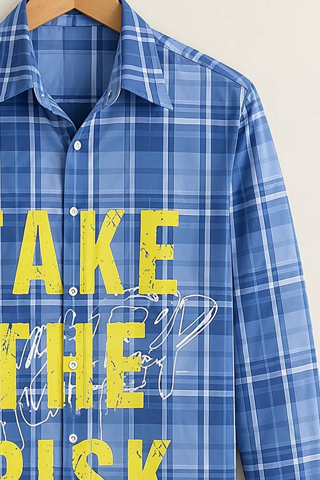 Men's Take The Risk Graphic Check Shirt